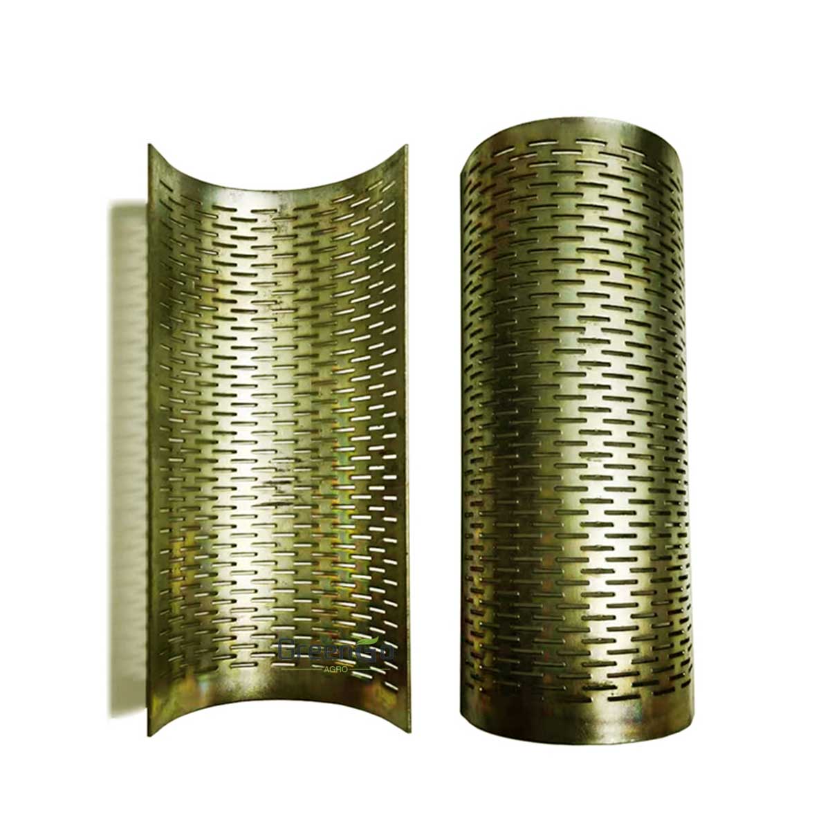 Curved Rice Mill Sieve | Black Nitrided Steel & Gold Zinc Plated Sieve - Agro-GreenGo