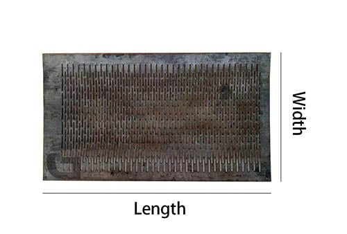 How to flatten and measure the length and width of an arched rice mill screen