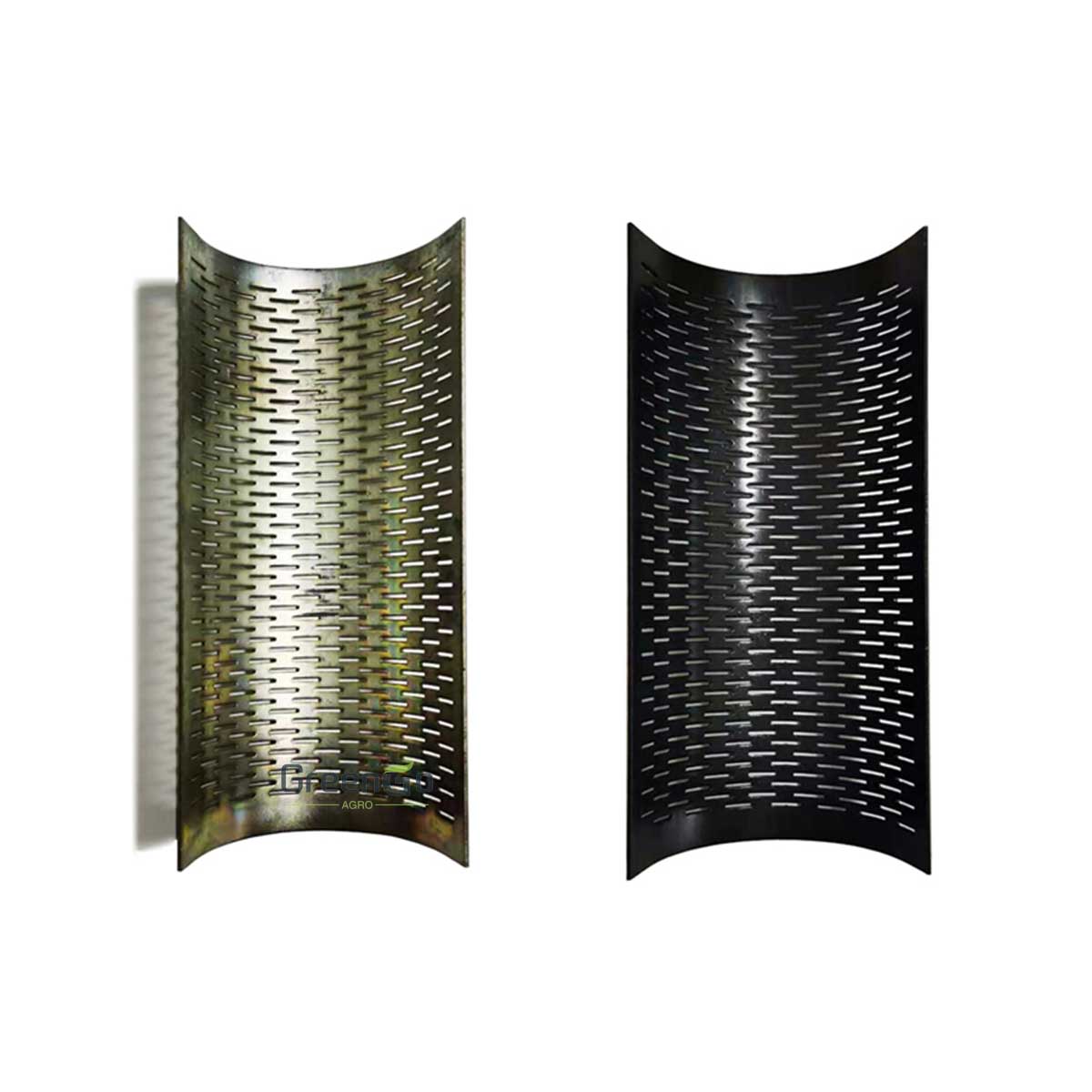 Curved Rice Mill Sieve | Black Nitrided Steel & Gold Zinc Plated Sieve - Agro-GreenGo