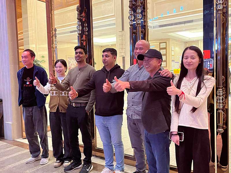 AGRO-GREENGO representatives and clients during a welcoming meeting at the hotel, discussing cooperation beyond the factory floor.